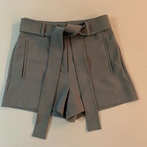 Chic Gray Belted Shorts
